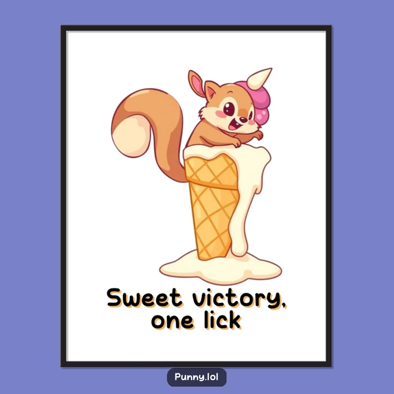 Free Printable Wall Art: Determined Squirrel, Funny Animal Art, Downloadable Decor!