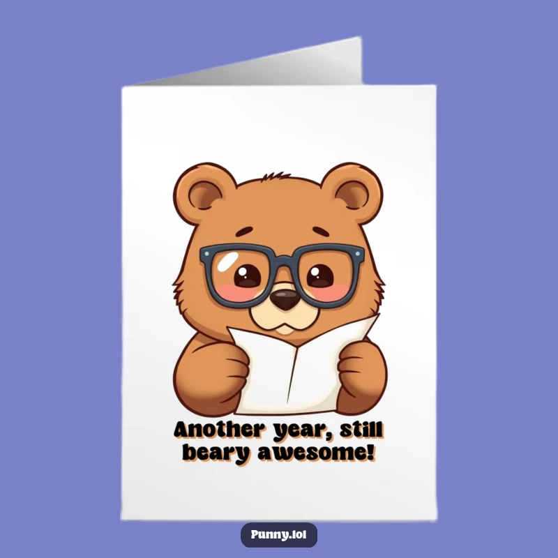 Smart Bear Birthday Card: Free Printable & Funny Downloadable Gift for Intellectuals