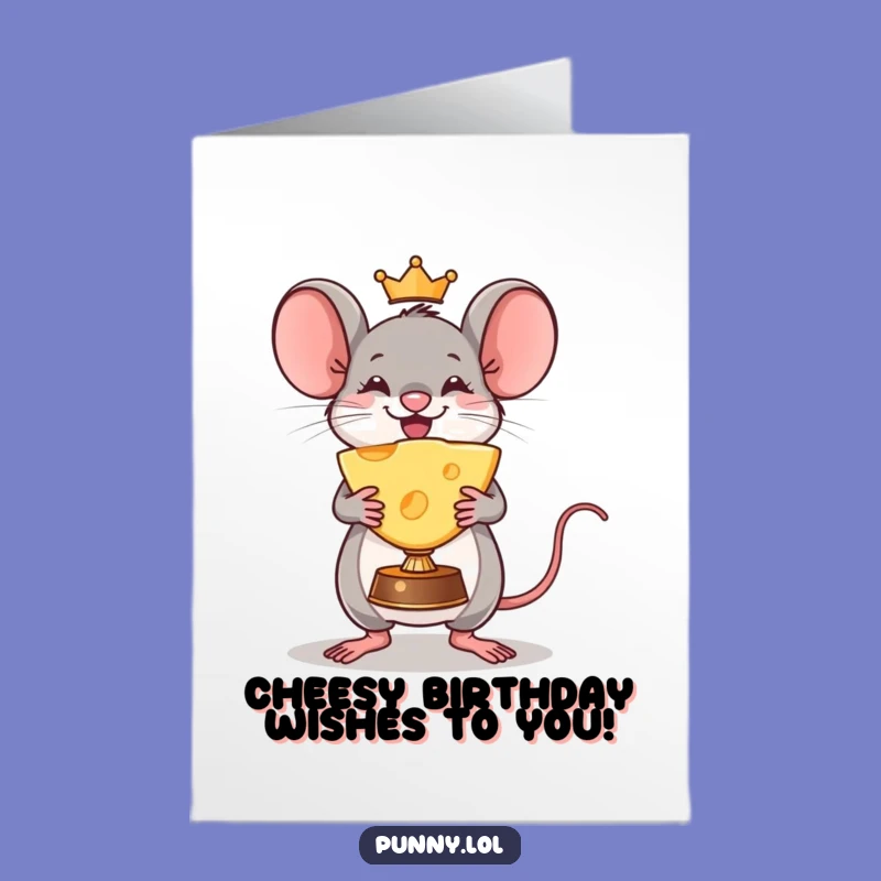 Free Printable Birthday Card: Triumphant Mouse & Cheese, Funny DIY Gift