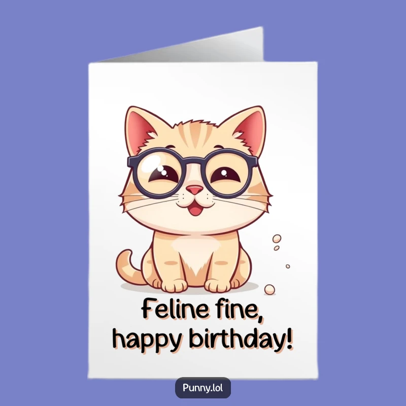 Monocle Cat Birthday Card: Free Printable Elegance - Funny Downloadable Gift