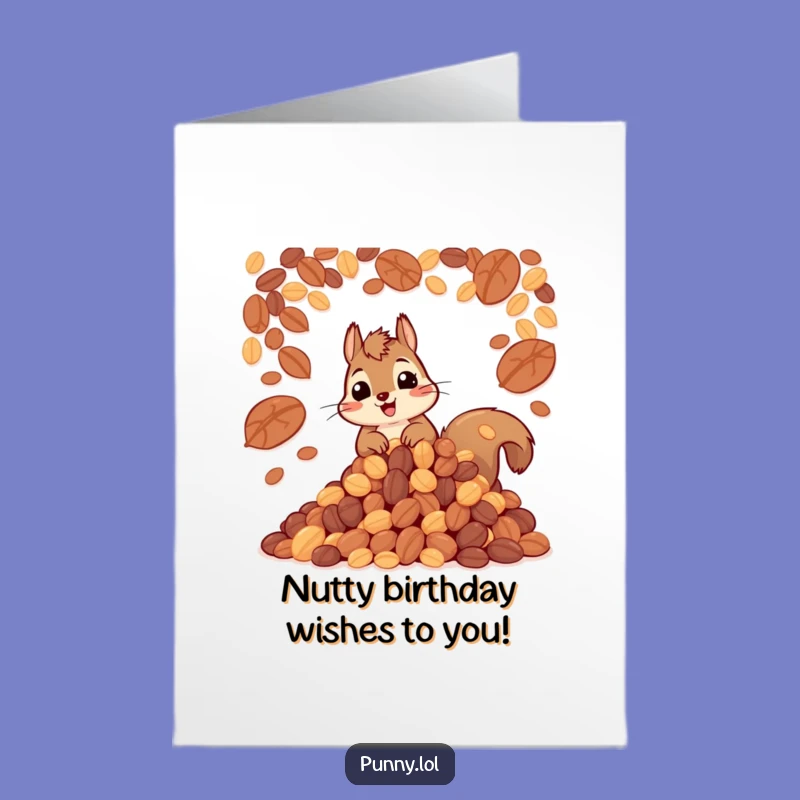 Free Printable Birthday Card: Greedy Squirrel, Nutty Gift, Hilarious Downloadable Wishes