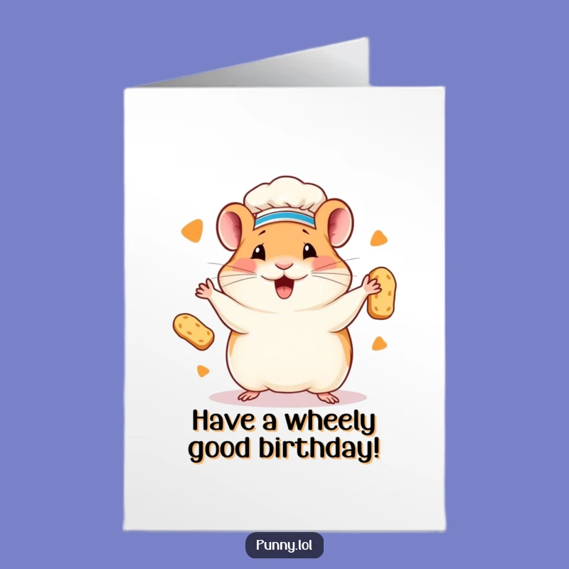 Free Printable Birthday Card: Chef Hamster for Adorable DIY Celebrations
