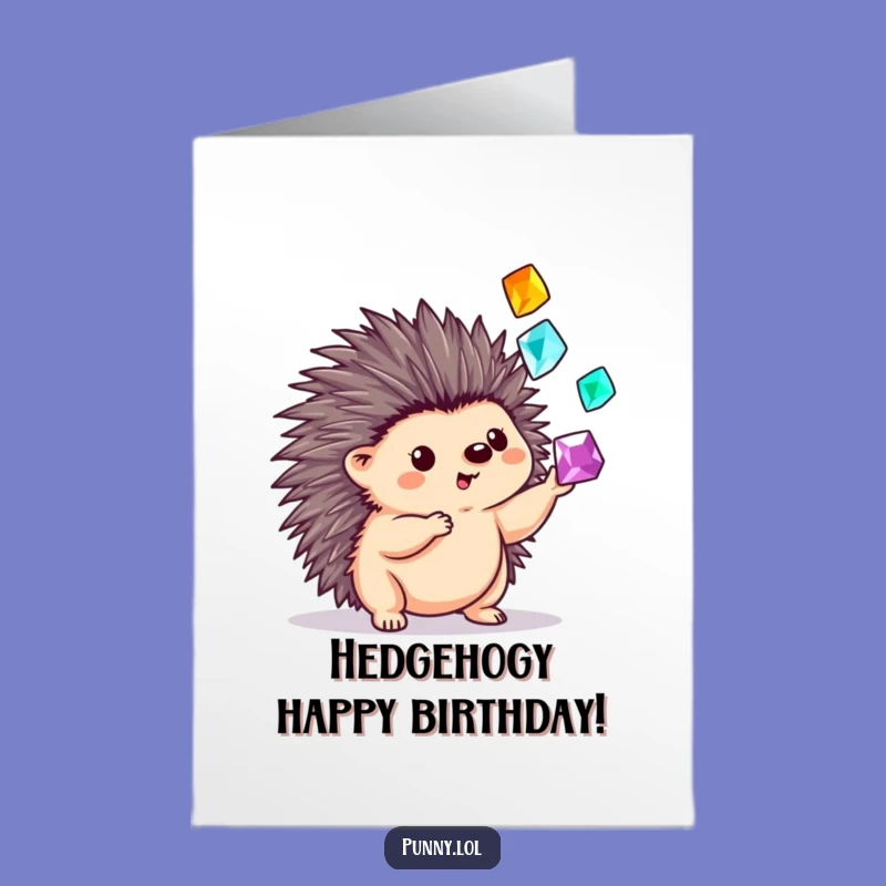 Hedgehog Gem Birthday Card: Free Printable & Funny Downloadable Gift for Sparkle