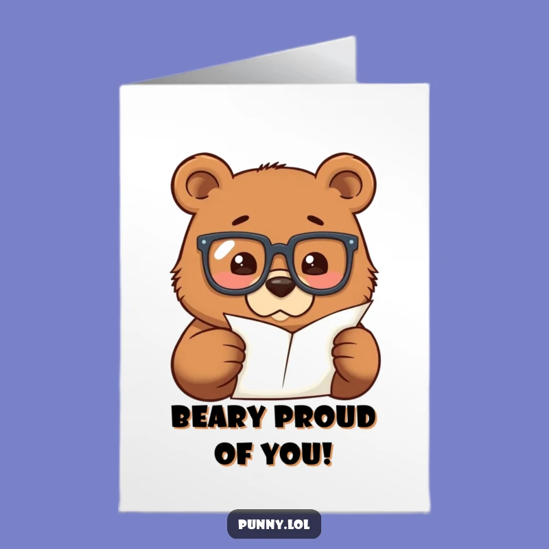 Bear Graduation Congrats Card: Free Printable & Funny Downloadable Gift for Success