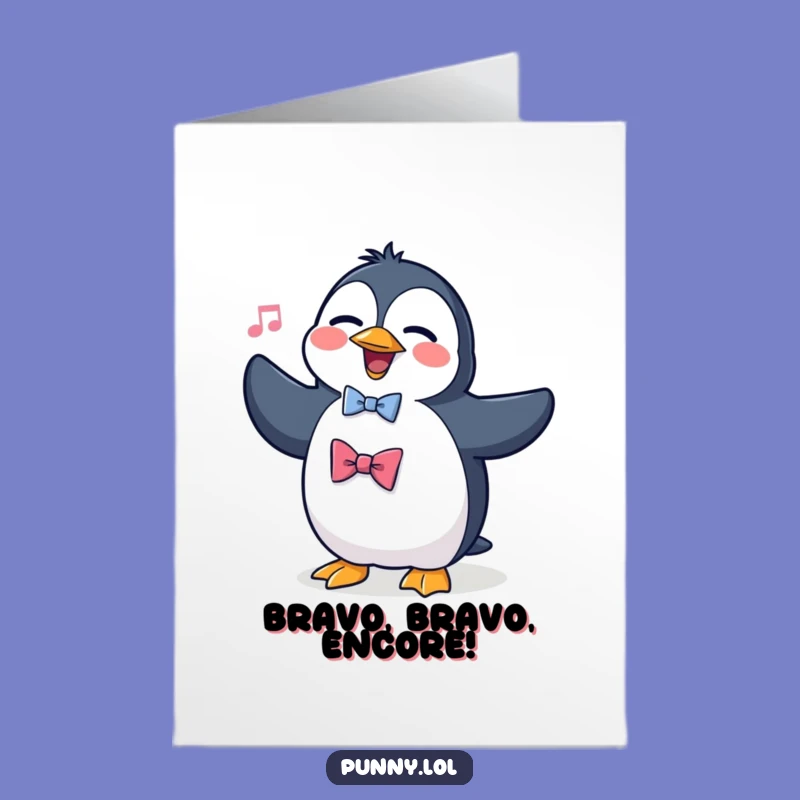 Free Printable Penguin Congrats Card: Dramatic Downloadable Gift for Ovations