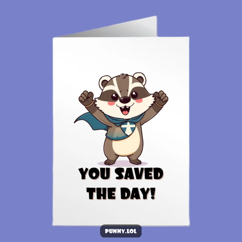 Free Printable Badger Congrats Card: Heroic Downloadable Gift for Victories