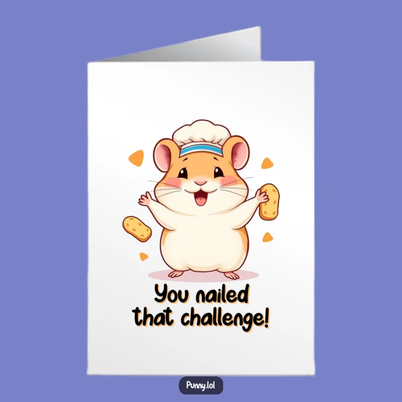 Free Printable Congrats Card: Juggling Hamster for Delightful DIY Praise