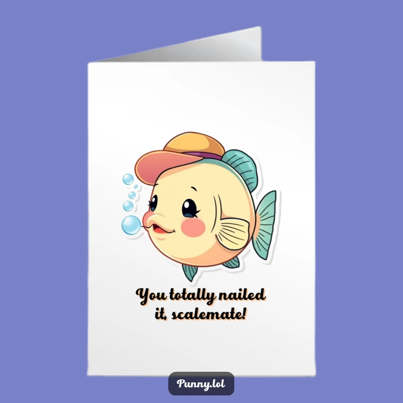 Free Printable Congratulations Card: Cute Fish In Hat For Your Funny Downloadable Gift
