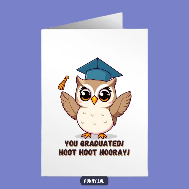 Free Printable Graduation Owl Congrats Card: Tassel Toss Success Downloadable