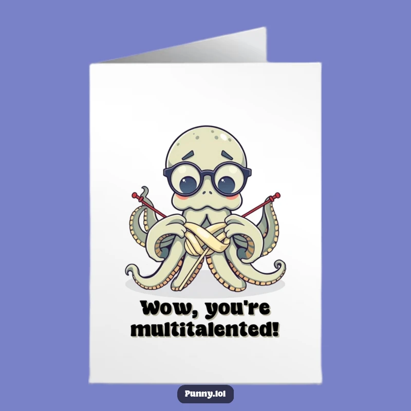 Free Printable Octopus Congrats Card - Funny Downloadable Gift for Tackling Tasks!