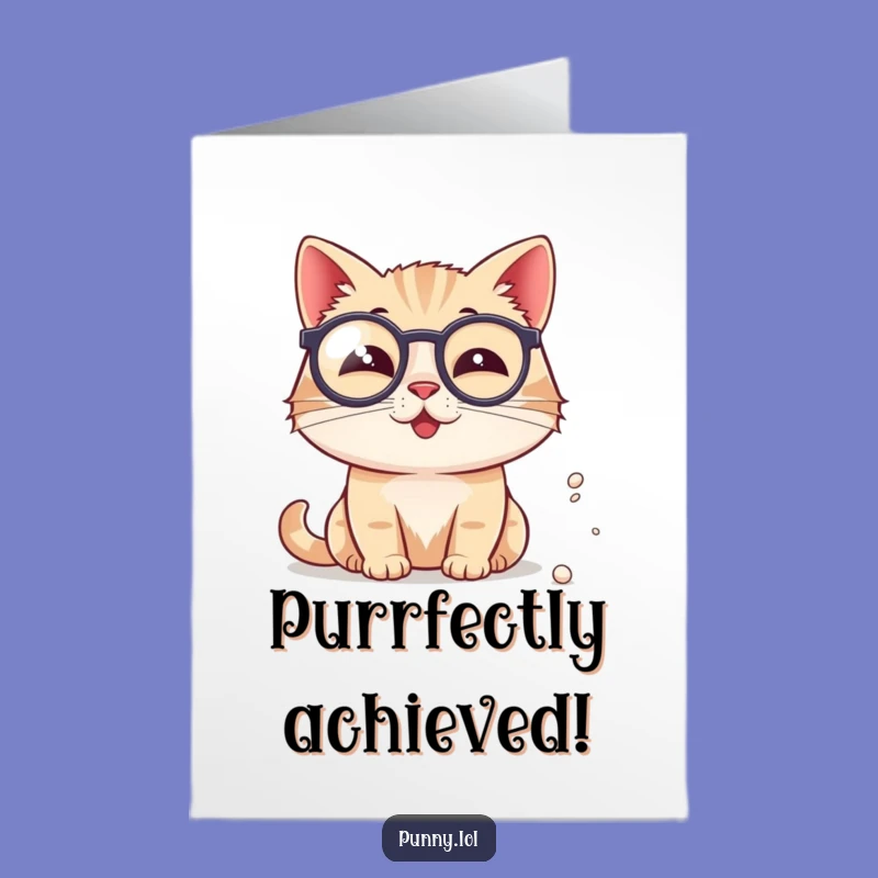 Congrats Free Printable Card: Monocle Cat - Amusing Downloadable Gift