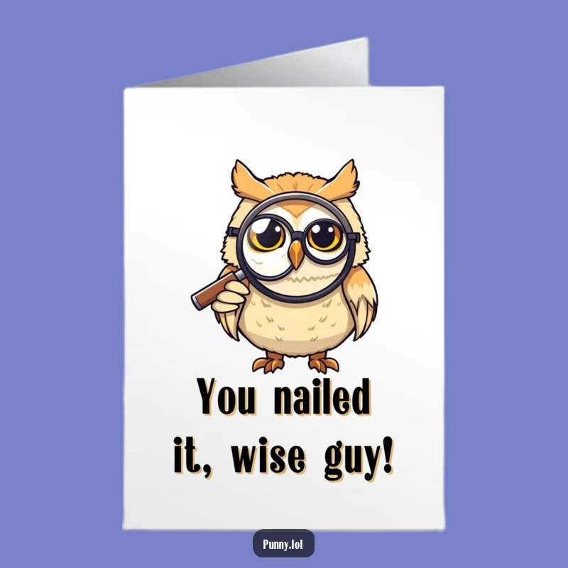 Free Printable Owl Congratulations Card: Monocled Owl Celebrates Your Amazing Success!