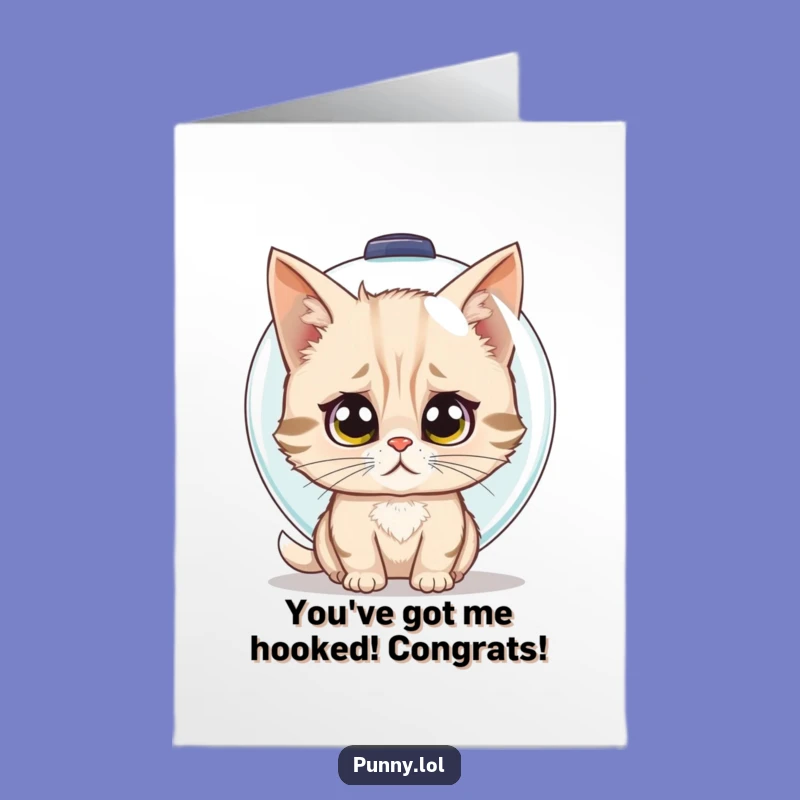 Free Printable Congrats Card: Cat's Fishbowl Headgear Fiasco