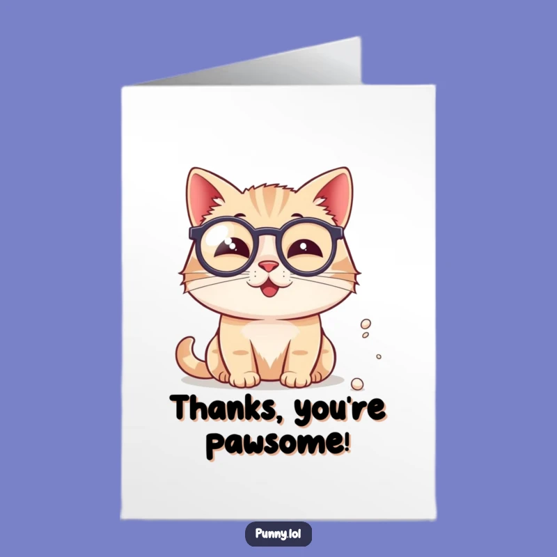 Thank You Free Printable Card: Monocle Cat - Witty Downloadable Gift