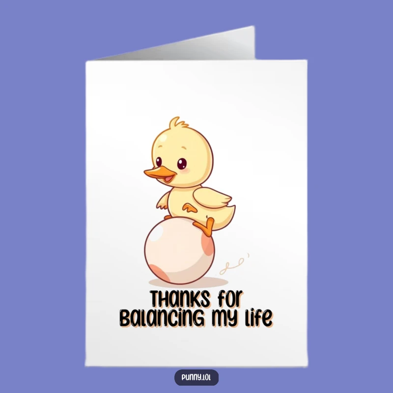 Free Printable Thank You Card: Wobbly Duckling Effort, Humorous Downloadable Gift