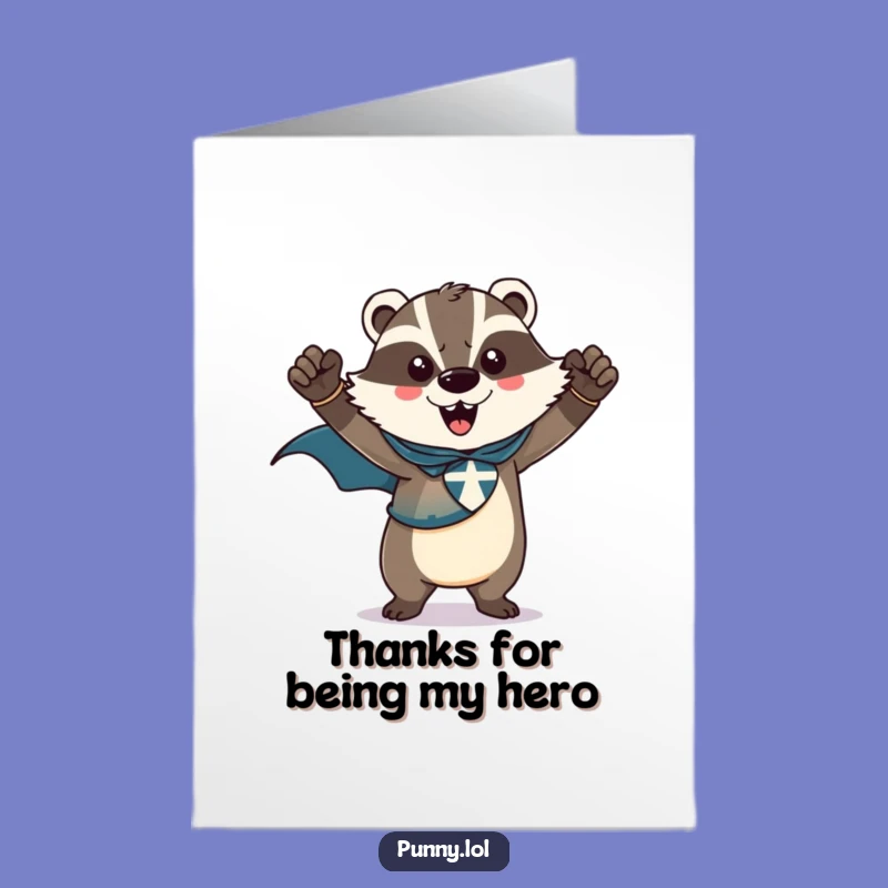 Free Printable Badger Thank You Card: Super Downloadable Gift for Gratitude