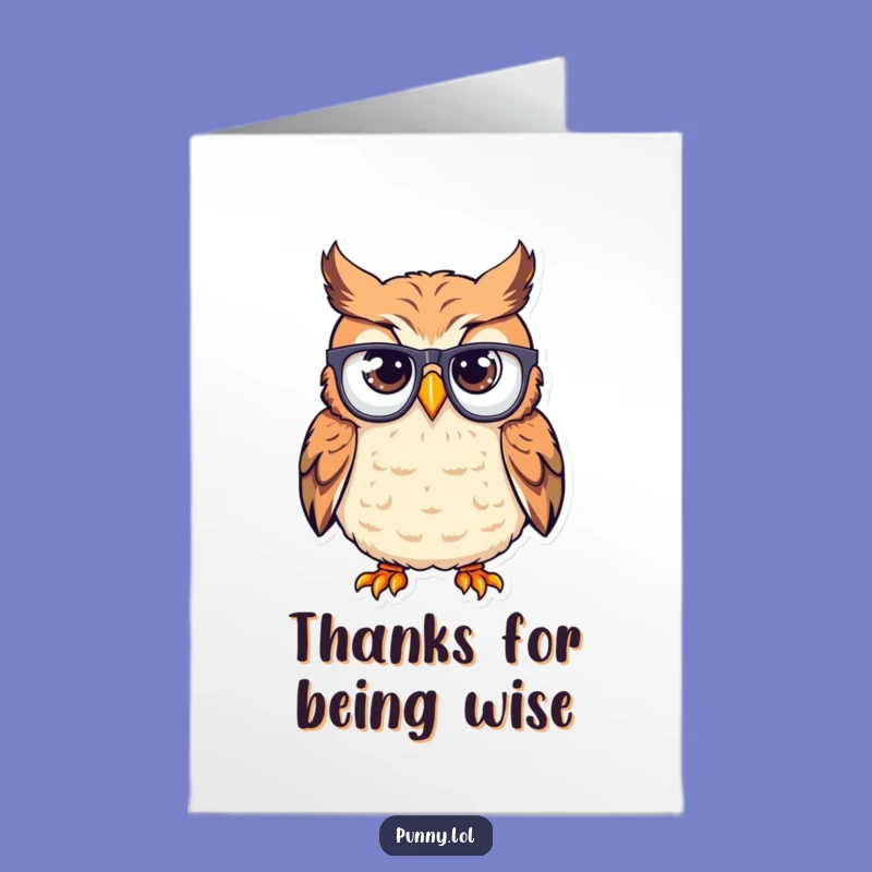 Free Printable Thank You Card: Bewildered Owl, Upside Down Gratitude Gift