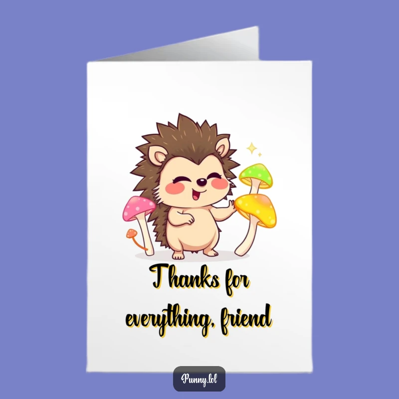 Free Printable Hedgehog Thank You Card: Giggling Juggler, Downloadable Gratitude Gift