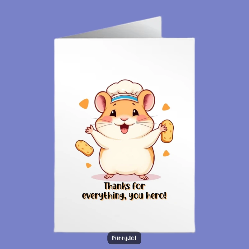 Free Printable Thank You Card: Chef Hamster for Cute DIY Gratitude