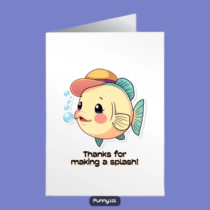 Free Printable Thank You Card: Whimsical Fish Hat For A Funny Downloadable Gift