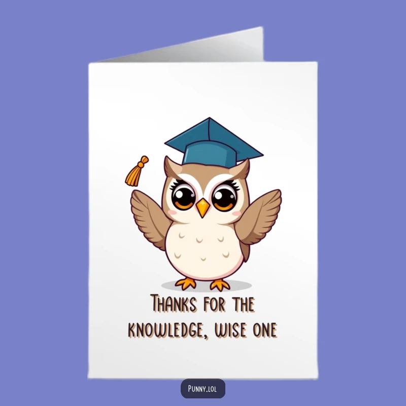 Free Printable Graduation Owl Thank You Card: Tassel Toss Gratitude Downloadable