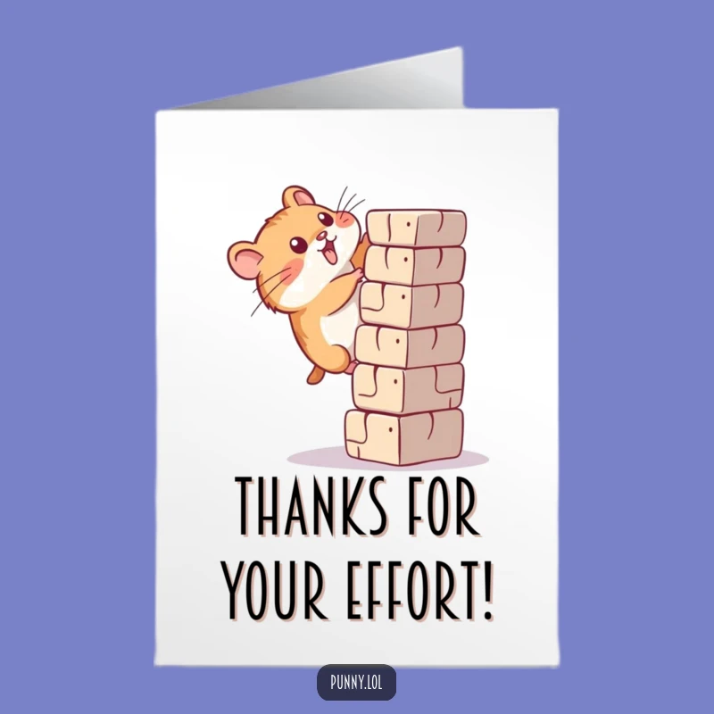 Free Printable Thank You Hamster Card: Determined Climb Downloadable Gratitude