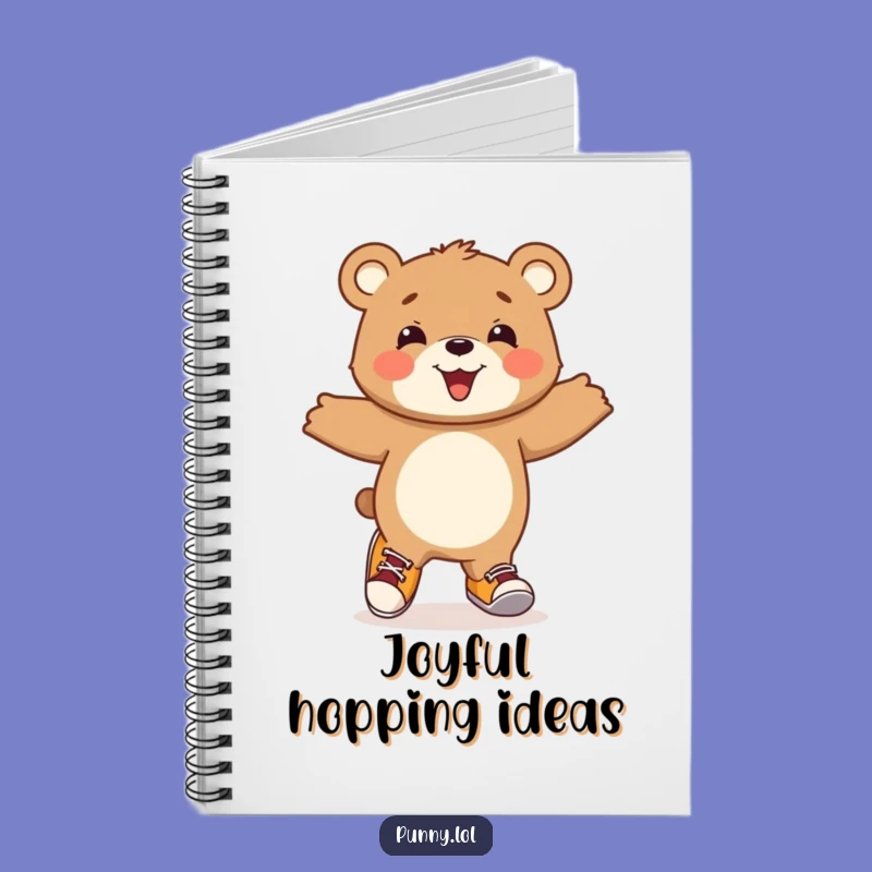 Funny Bear Cub Hopping Notebook: Jot Down Happy Thoughts and Ideas