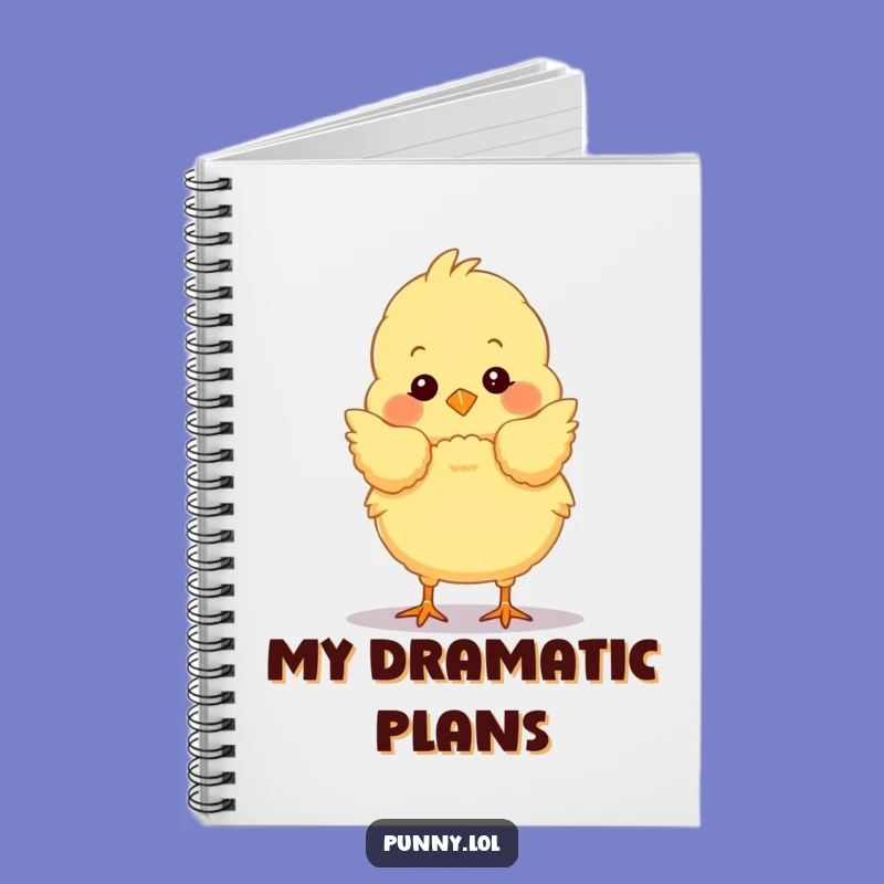 Funny Chick Bow Notebook: Record Your Dramatic Ideas with a Fluffy Performer