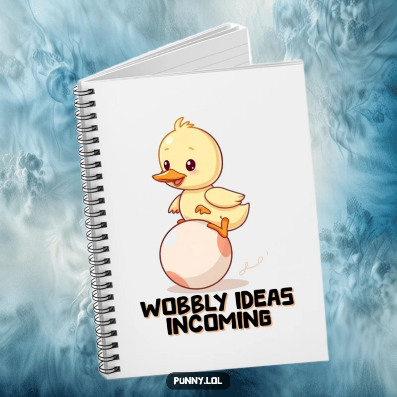 Funny Duckling Notebook: A wobbly duckling hilariously tries to ride a bouncing ball, perfect for jotting down funny thoughts and ideas.