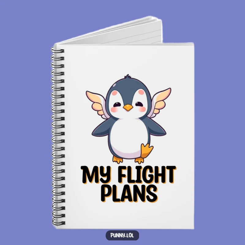 Funny Flying Penguin Notebook: Jot Down Your Flight Plans