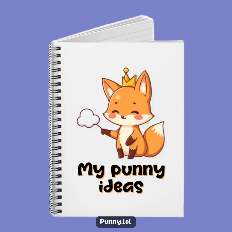 Funny Fox Pun Cloud Notebook - Royal Witty Wordplay Journal for Notes