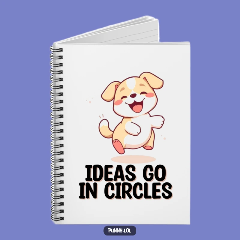 Funny Giggling Dog Chasing Tail Notebook - Jot Down Laughs & Ideas