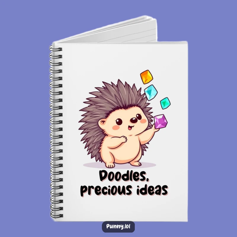 Funny Hedgehog Gem Juggler Notebook: Juggler's Journal for Treasures, Ideal Funny Gift