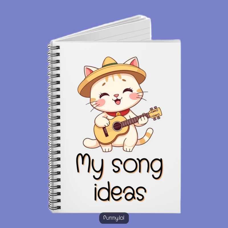 Funny Notebook: Fiesta Cat's Song - Musical Journal