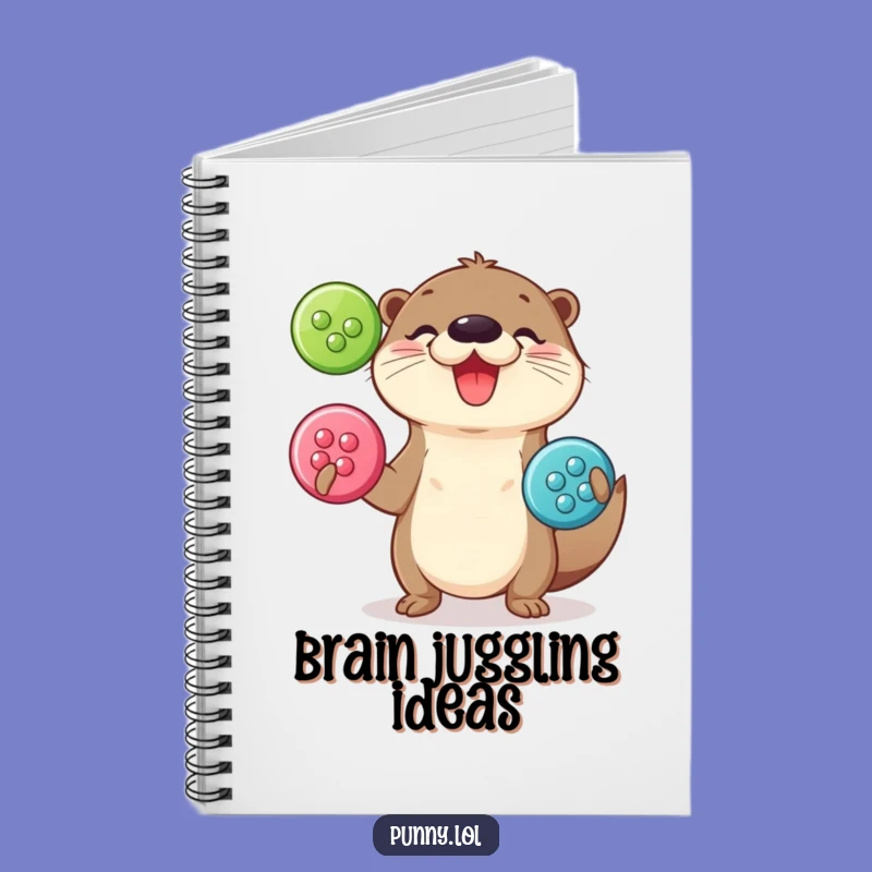Funny Otter Juggling Notebook - Button Master Journal, Creative Gift