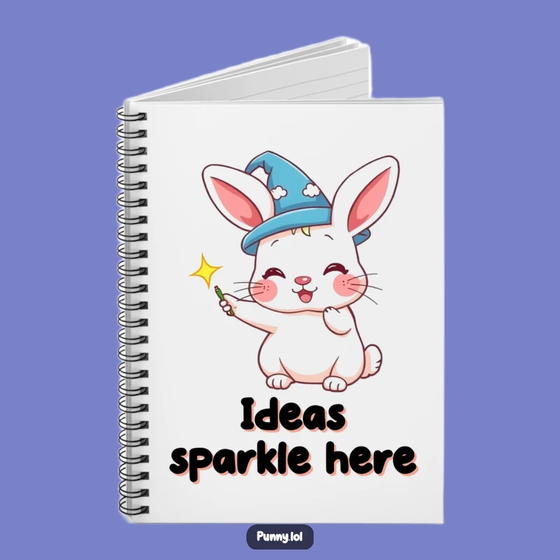 Spellbinding Notes: Funny Rabbit Wizard Hat Notebook