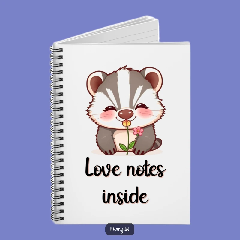 Funny Badger Notebook: Grinning Kisser for Love Notes and Ideas