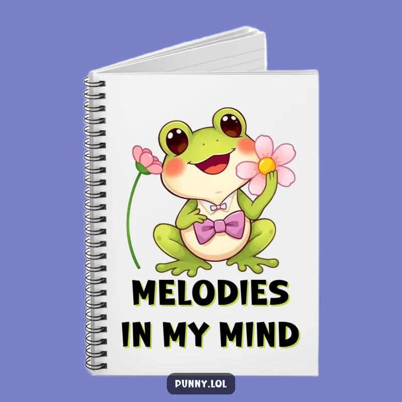 Funny Frog Bowtie Notebook - Singing Star Journal, Creative Gift Idea