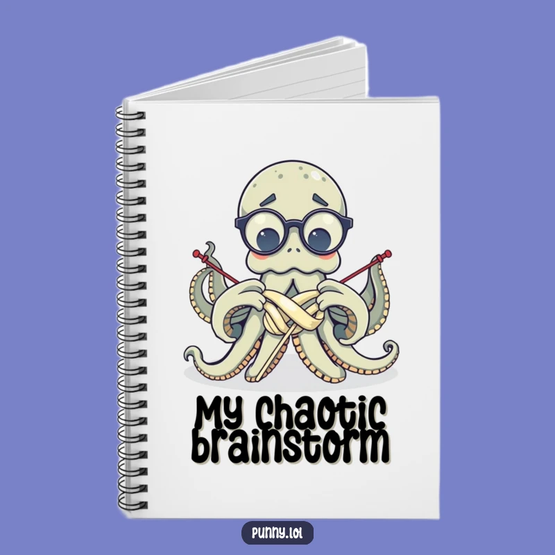 Funny Octopus Knitting Notebook - Confused Cephalopod Journal Gift