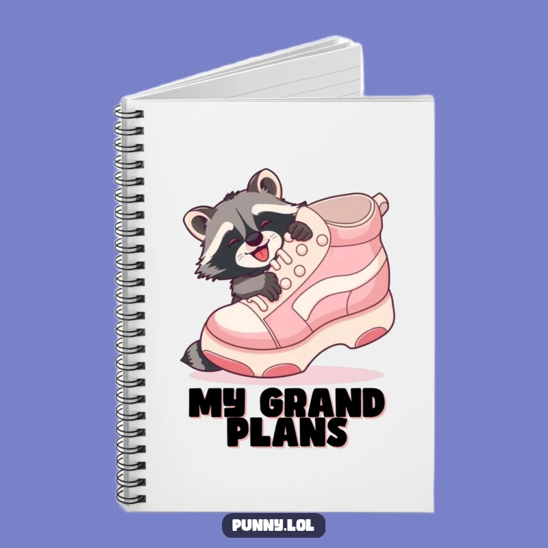 Funny Raccoon Shoe Hug Notebook: Jot down ideas with playful charm, a fun funny gift!