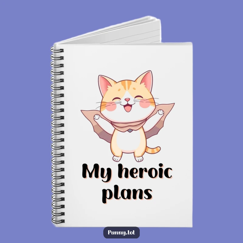 Funny Flying Cat Cape Wings Notebook - Hilarious Journal for Ideas