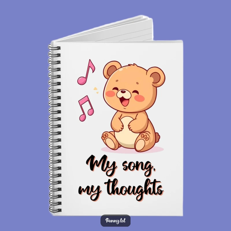 Compose Your Thoughts: Funny Bear Cub Musical Note Notebook