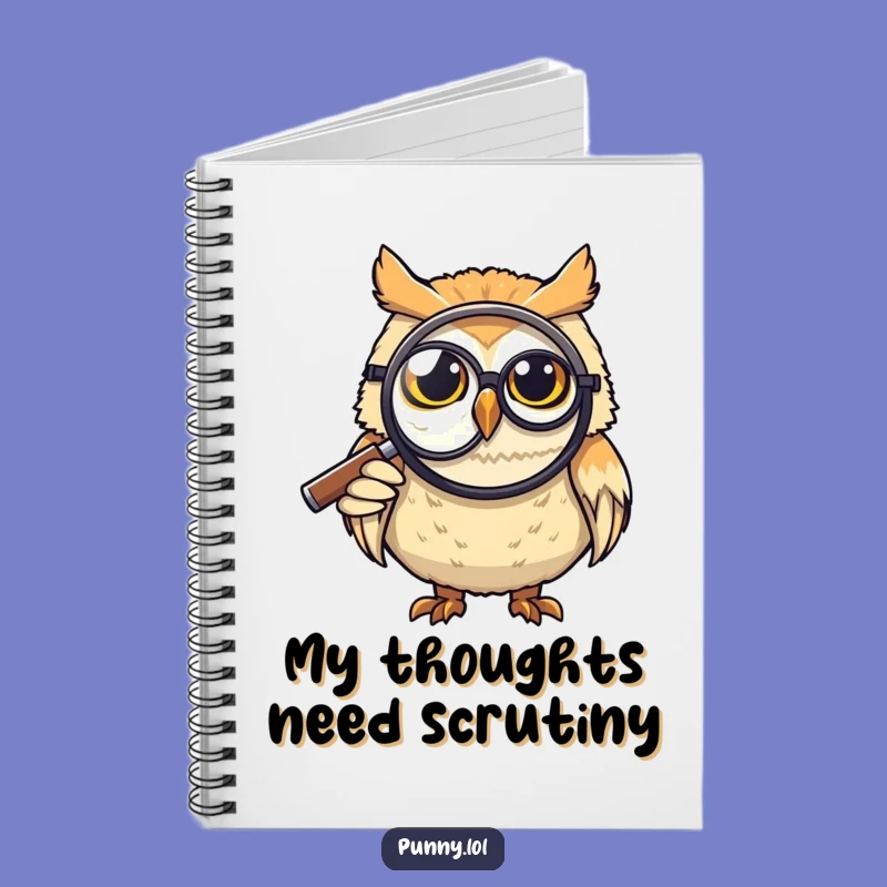 Funny Grinning Owl Monocle Notebook: Jot Down Your Brilliant Ideas