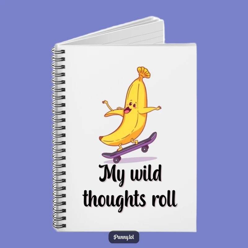 Funny Banana Peel Skateboard Notebook - Backwards Ride Journal Gift