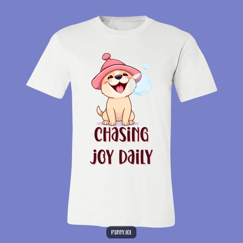 Funny Dog Bubble T-Shirt: Silly Hat, Barking Joy, Hilarious Pet Tee