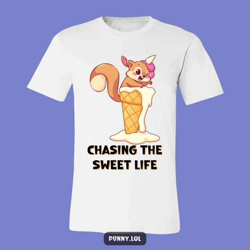 Funny Squirrel Climbing T-Shirt: Go Nuts for Treats! The Ultimate Funny Gift for Snack Lovers.