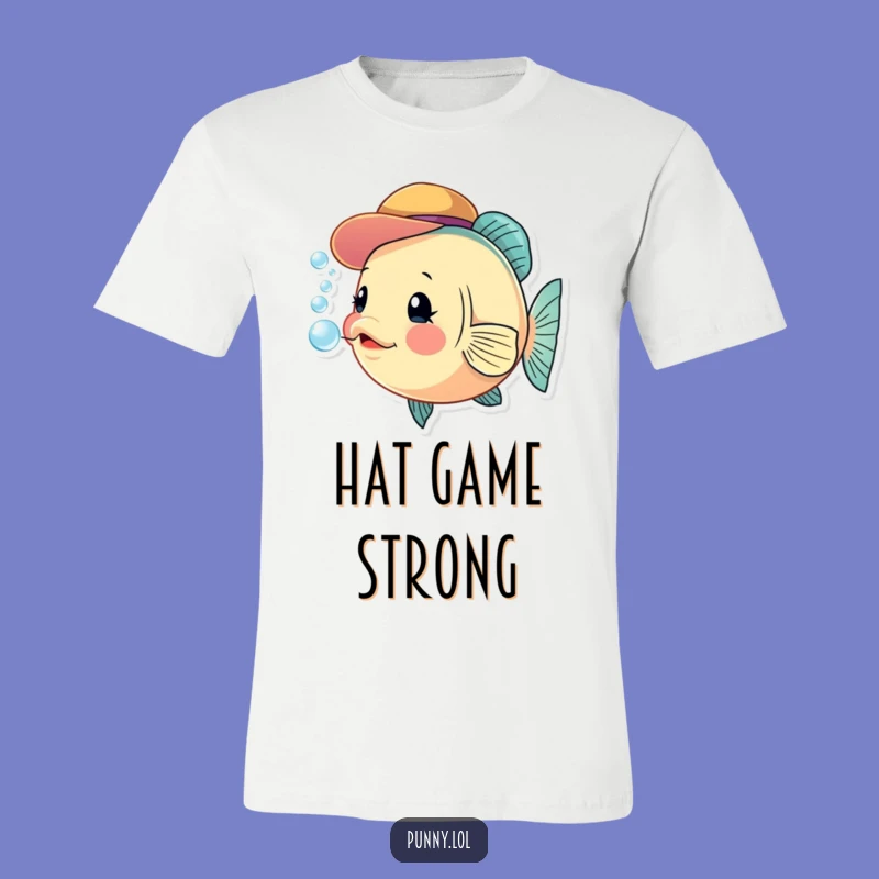 Funny Fish Hat T-Shirt: Wearable Whimsy of a Curious Bubbling Friend Gift