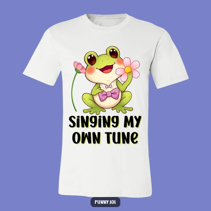 Funny Frog Bowtie T-Shirt - Croaking Singer Tee, Quirky Gift Idea