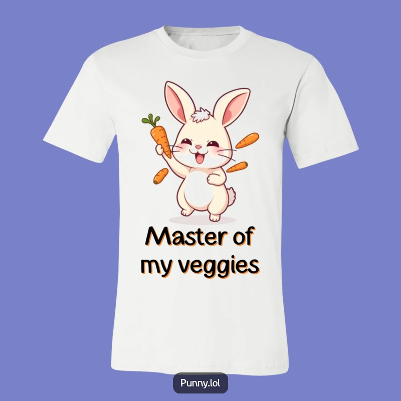 Funny Playful Rabbit Juggling T-Shirt - Comical Bunny Apparel for Fun