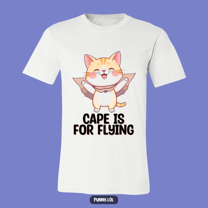 Funny Superhero Cat Flying T-Shirt - Hilarious Pet Lover Tee